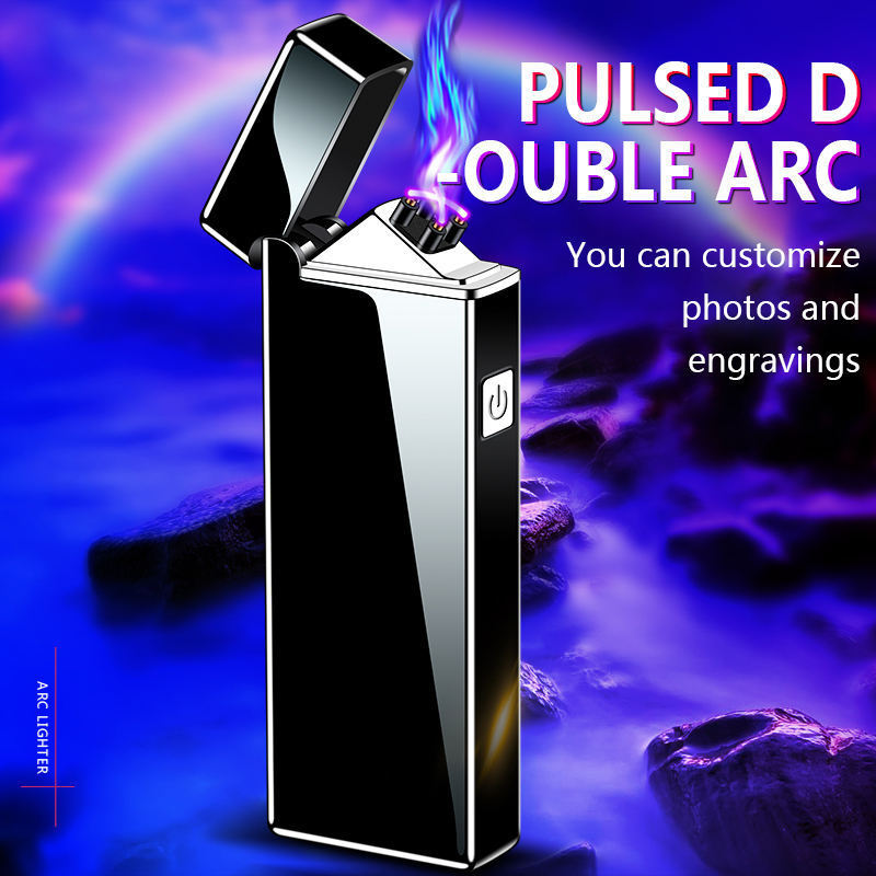 wholesale flameless plasma electric usb double arc cigarette lighter rechargeable