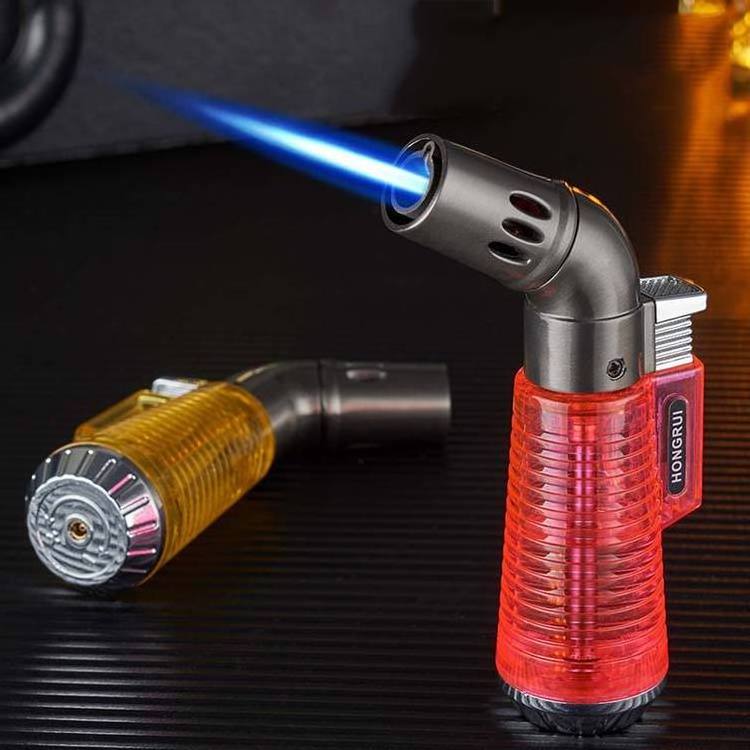 Wholesale Personality Creative  adjustable flame windproof refillable fuel single torch Jet flame cigar Gas Torch lighter