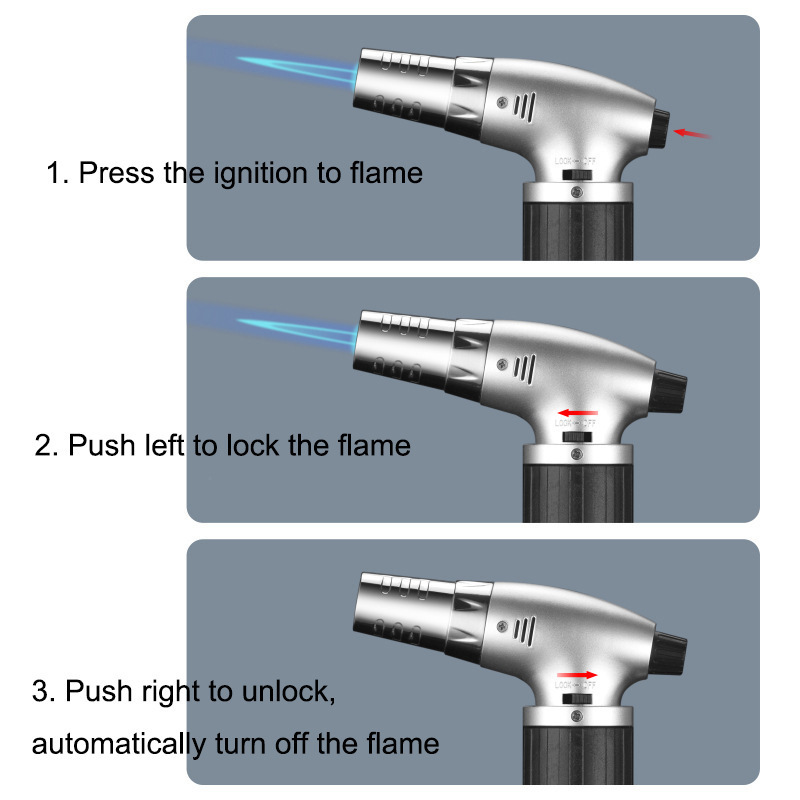 Micro Portable Kitchen Lighter Windproof Jet Torch Gas Lighter Spray Gun Turbo Butane Metal Cigar Cigarette Lighter BBQ Tools