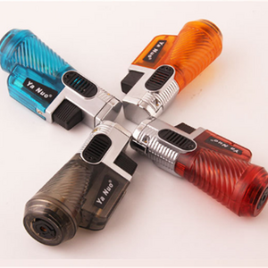 Creative transparent plastic Adjustable Flame jet flame lighter windproof cigarette lighter