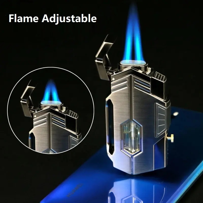 Wholesale inflatable torch lighter  jet flame cigar lighter with cigar knife/refillable butane gas