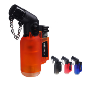 Transparent Plastic  torch lighters jet flame refillable lighter windproof torch mini bbq lighter