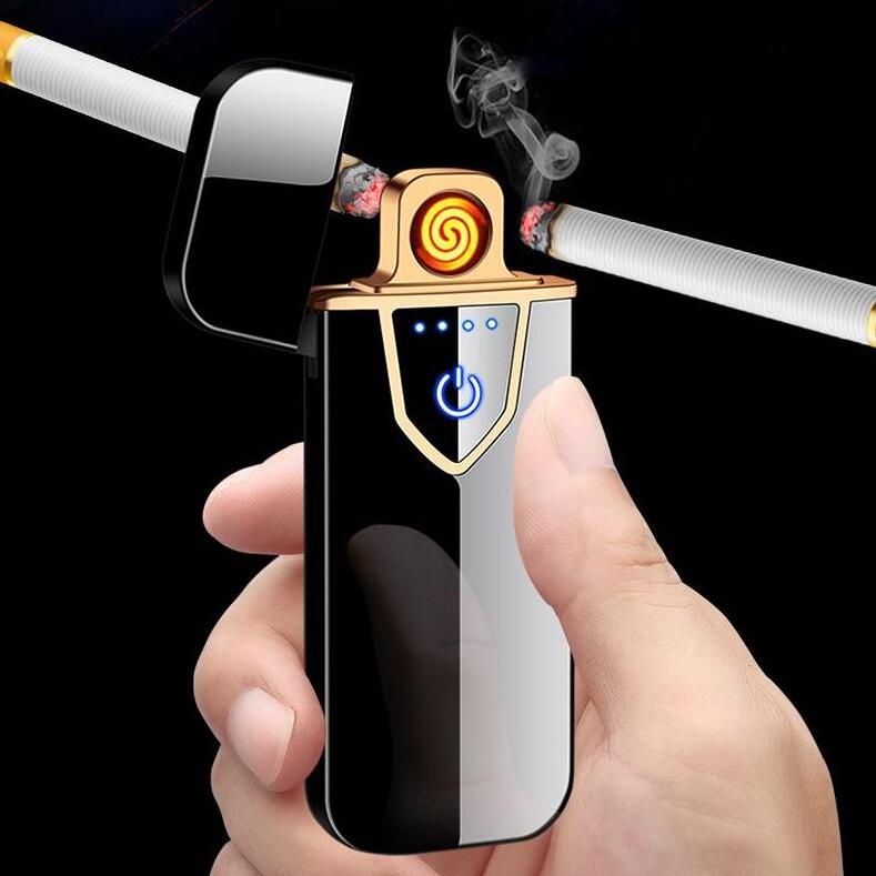 New thin usb charging lighter touch screen electronic cigarette lighters small rechargeable electric lighter