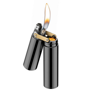 Creative Personality New Style Double Fire Metal Lighter Kerosene Charging Nunchakus for Cigarette Smoking Custom Logo Packing