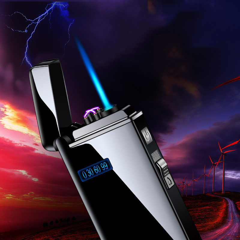 Rechargeable Dual Arc Plasma Lighter Butane Gas Jet Flame Lighter 2 in 1 Cigarette Lighter