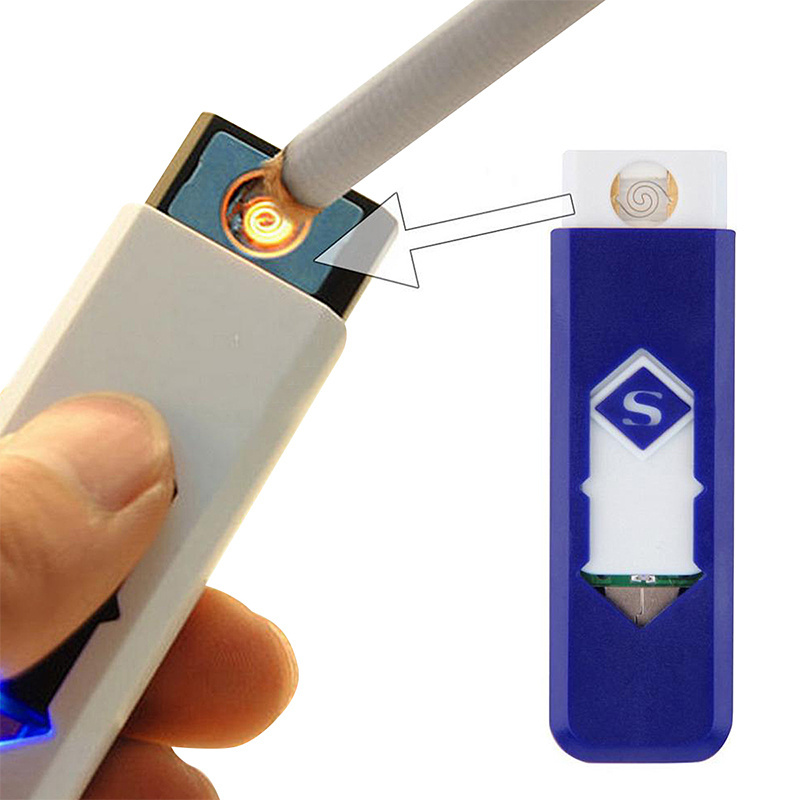 Mini portable encendedores USB Lighters,Briquet Lectriques,Rechargeable cigarro Windproof Flameless Electric Lighter