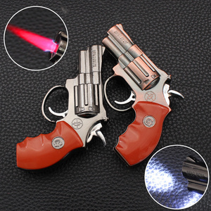 Creative Windproof Metal Pink Flame Lighter Modern Design Zinc Alloy Cigarette Cigar Pistol Lighter