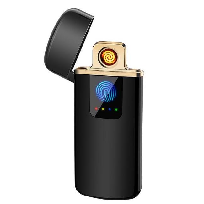 Usb Rechargeable  Lighter Ultra Thin Windproof Flameless Touch Switch Electronic Lighter With Power Indicator