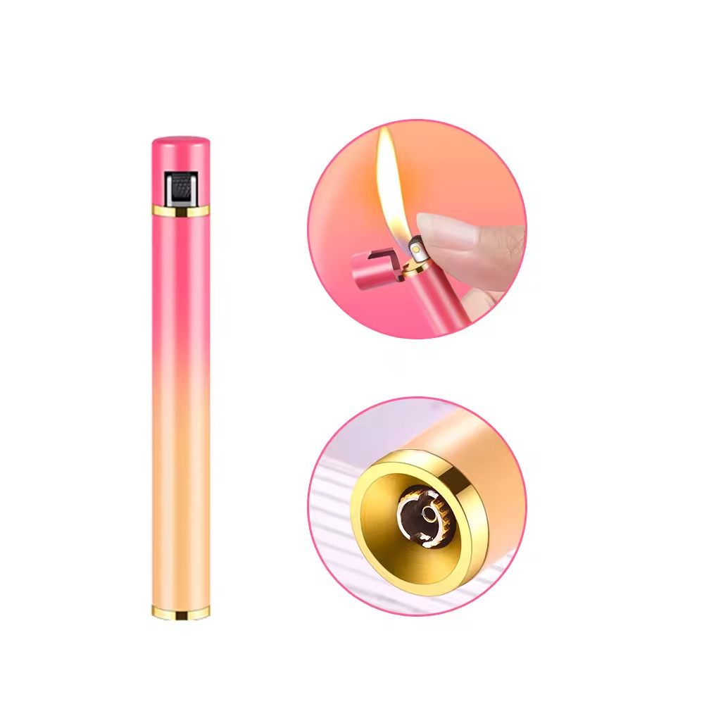 Mini Round Grinding Wheel Open Flame Metal Cigar Lighter  Gas lighter