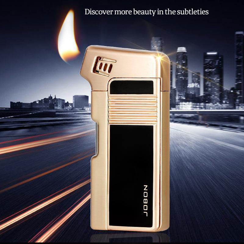 Inflatable lighter creative oblique fire with smoke knife press rod through the needle pipe special retro male lighter wholesale