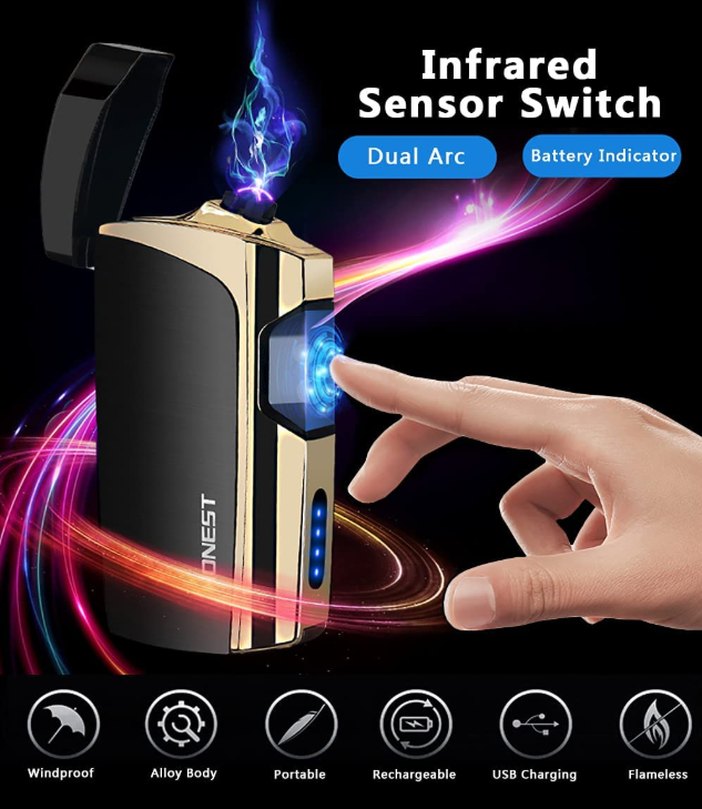 New Design High Quality Usb Rechargeable Double Arc lighter