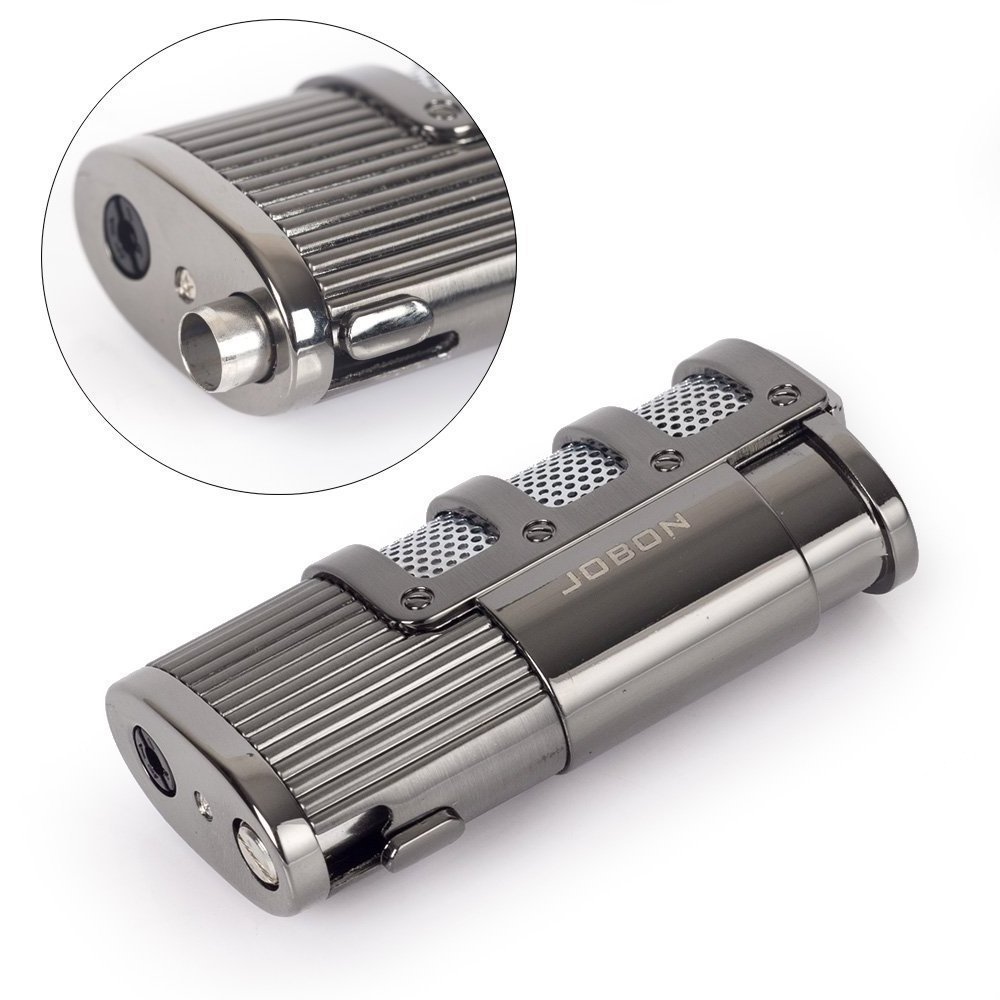 Cigar Accessories Triple Jet Torch Butane Refillable Cigar  Lighters with Punch Cigar Cutter