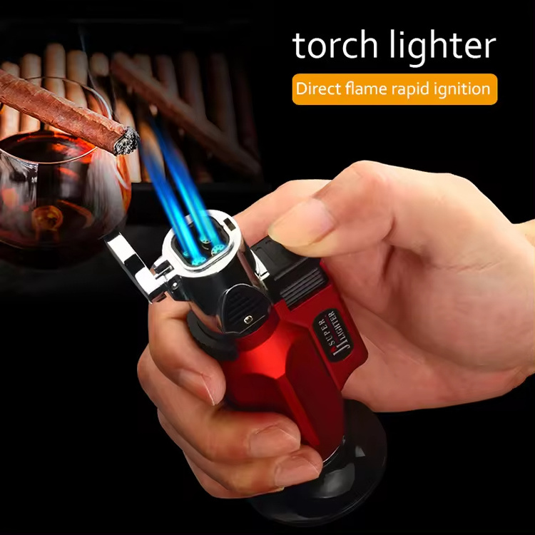 Wholesale windproof jet flame cigarette lighters refillable butane gas torch lighter for cigar