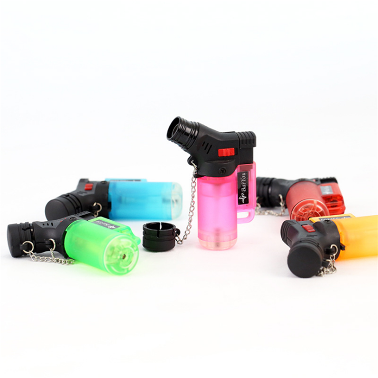 Wholesale Portable Electric Lighter Cheap Refillable Plastic Torch with Jet Flame Butane Gas for Cigarettes