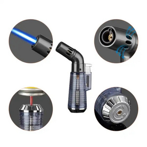 Wholesale Personality Creative  adjustable flame windproof refillable fuel single torch Jet flame cigar Gas Torch lighter