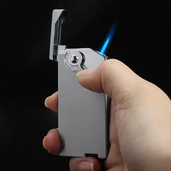 Rocker Jet Flame Lighter Creative Metal Personality Wind proof Inflatable Cigarette Lighter