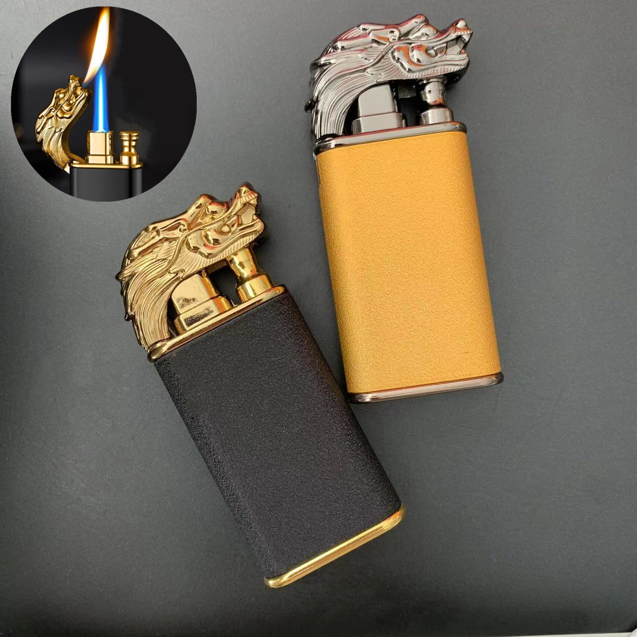 Esqueiro Windproof Croc Dragon Cigar Torch Tiger Lighter Jet Aansteker Double Flame Soft/ Jet Flame Switchable Lighter For Men