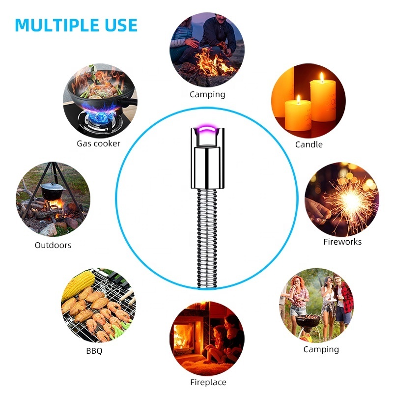 Battery replaceable type-c USB Lighter Long Flexible Rechargeable  Arc Candle Lighter For Kitchen Camping Cooking BBQ