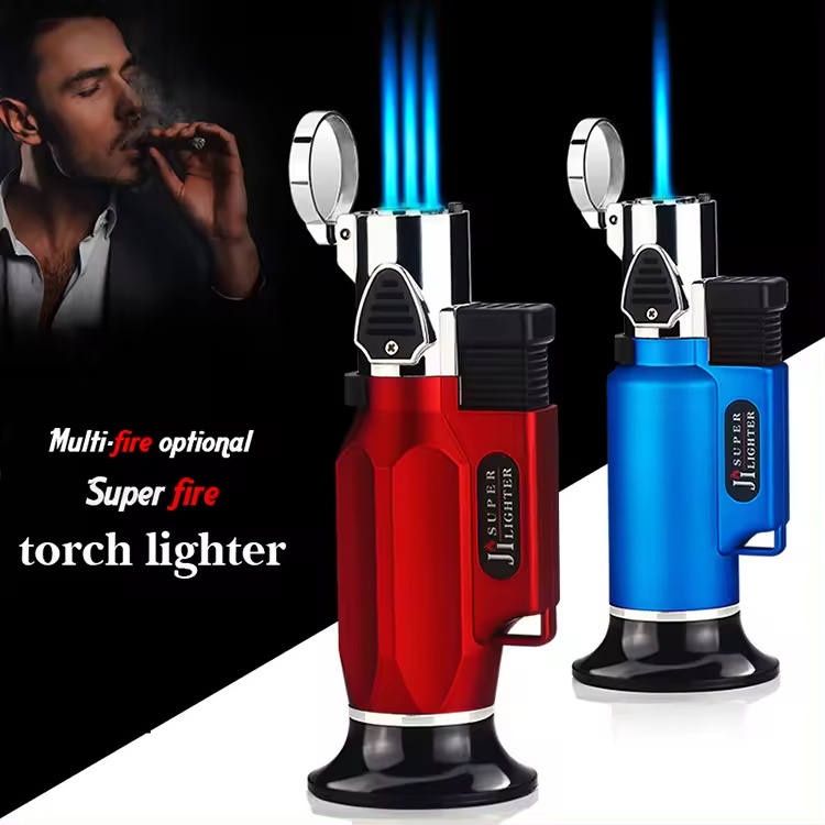 Wholesale windproof jet flame cigarette lighters refillable butane gas torch lighter for cigar