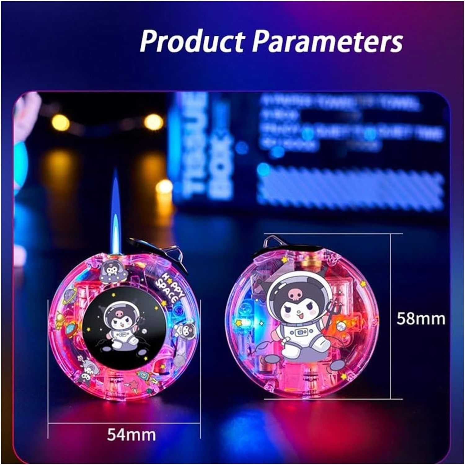 2023 flying saucer transparent inflatable windproof lighter Strawberry bear creative decompression turntable lighter