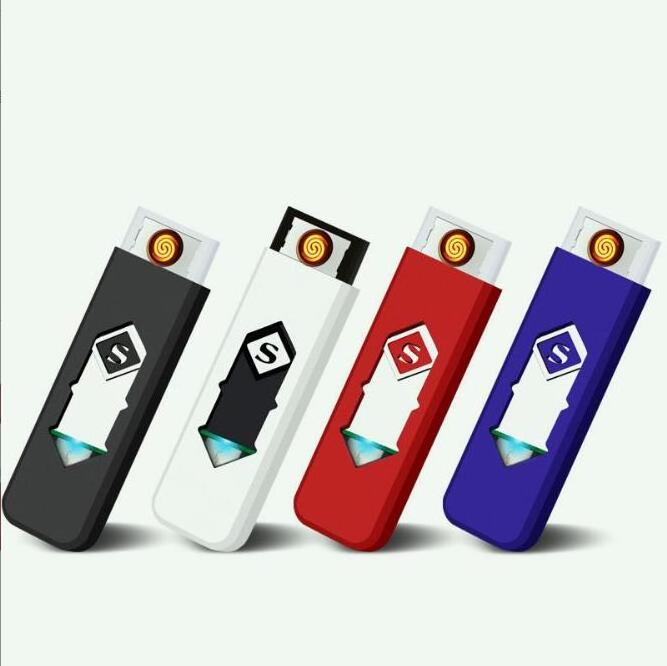 Mini portable encendedores USB Lighters,Briquet Lectriques,Rechargeable cigarro Windproof Flameless Electric Lighter