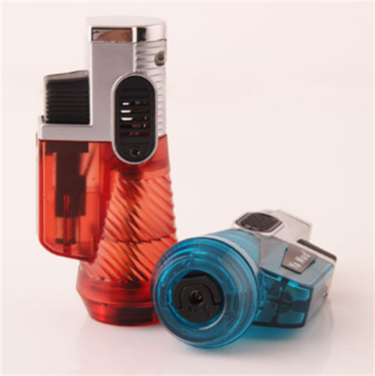 Creative transparent plastic Adjustable Flame jet flame lighter windproof cigarette lighter