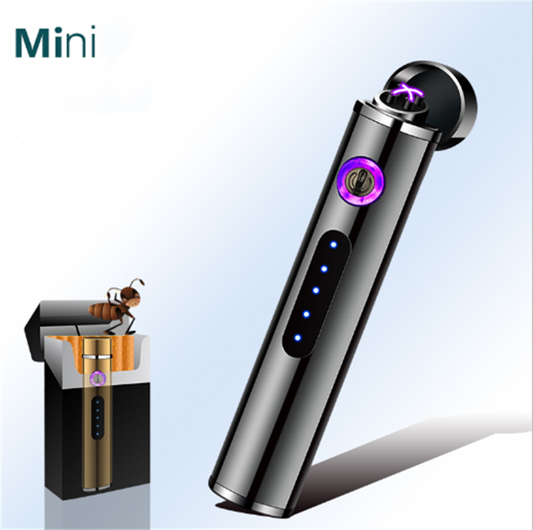 Mini charged double arc lighter power display USB electronic cigarette lighter