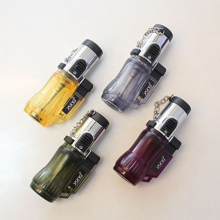 Windproof Lighter Torch Jet Flame Creative Simple Personality Straight Plastic Inflatable Lighters