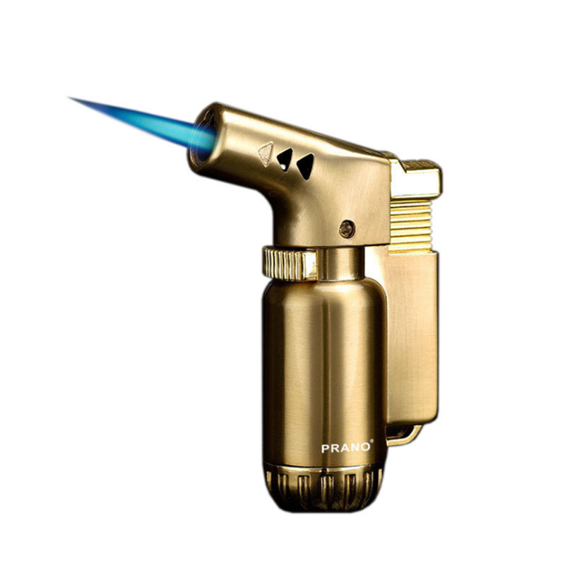 Customized Logo Portable Creative Small  Butane Gas Cigar Torch Lighter Windproof refillable Jet Gun Lighter with Fire Lock