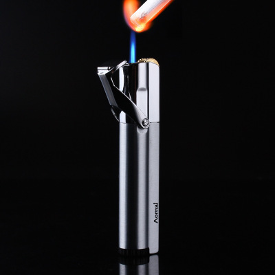 Promotional Mini Windproof Cigarette Gas Lighter Blue Jet Flame Torch Logo Butane Gas refillable Windproof Jet Torch Lighter