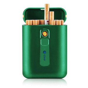 Cigarette Case with Lighter Cigarettes Box Portable 20pcs 100's Slim Cigarettes USB Lighters 2 in 1 Rechargeable Flameless