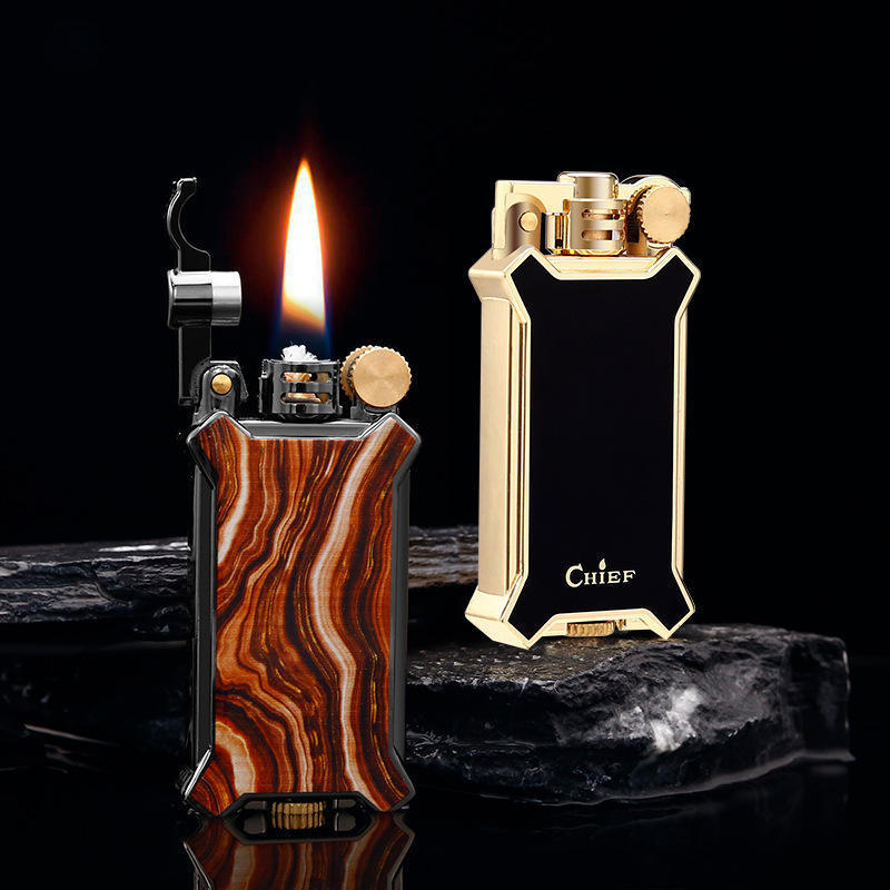 Metal Resin process oil lighter open flame vintage kerosene lighter With Gift Box