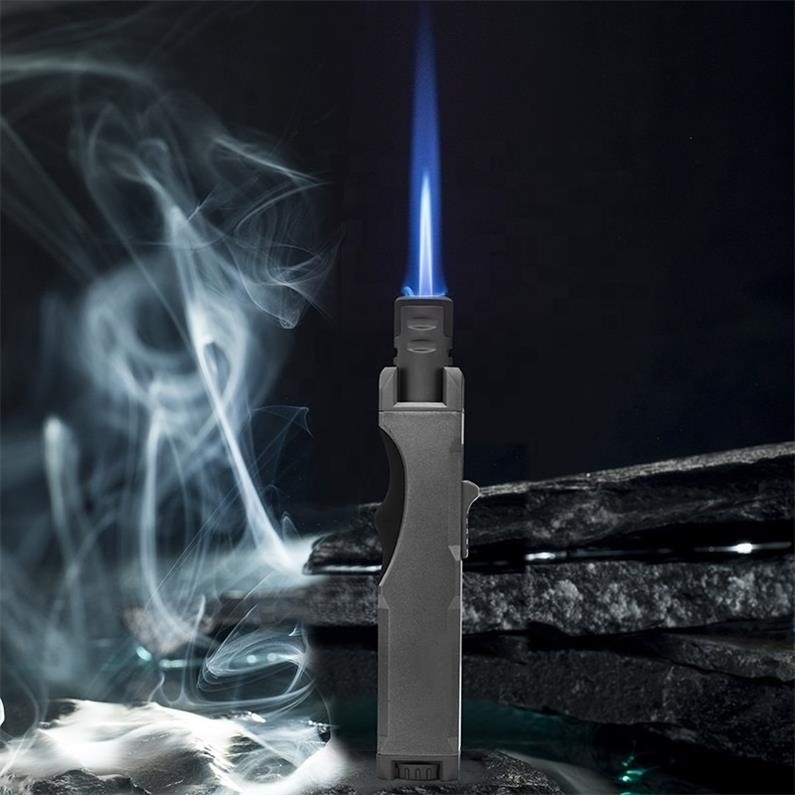 wholesale custom logo Turbo Jet blue Flame Butane Gas Refillable Torch Lighter