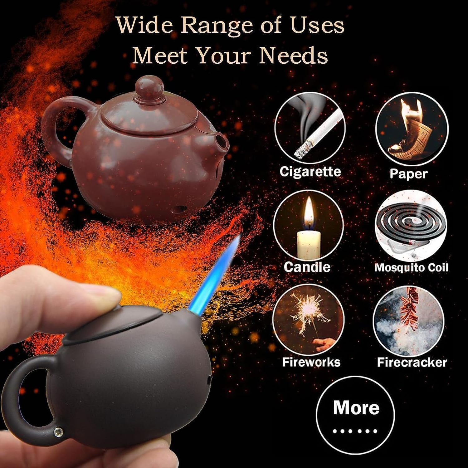 Wholesale Creative Teapot Funny Lighter  Windproof Jet Torch Gas Cigarette Table Lighter