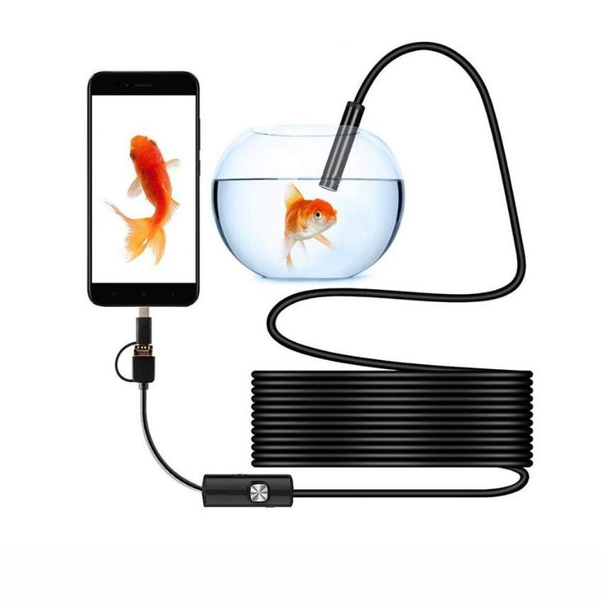 USB Endoscope,3 in 1 Endoscope Inspection Camera 0.3 Megapixels Waterproof Snake Camera