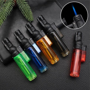 Refillable Butane Lighters Single Jet Flame head Rotatable Butane Gas Torch Lighters  for Candle BBQ Grill