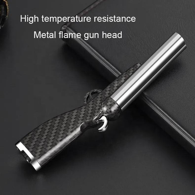 Mini Double Barreled Shotgun Lighter Refillable Butane Cigarette Lighter Smoking Accessories Jet Flame Torch Lighter