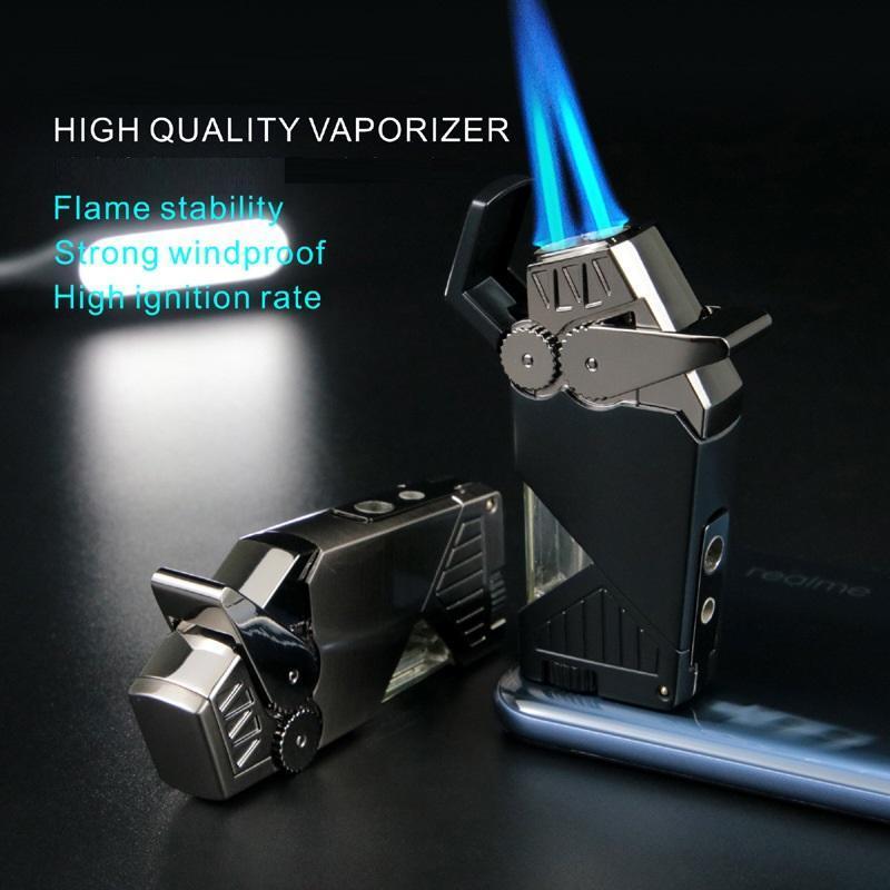 Wholesale Double Flame Jet Lighter CUSTOM LOGO cigar cigarette smoking tools torch cigar lighters