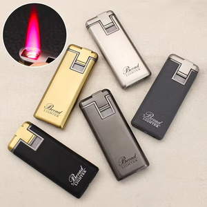 Creative Modern Metal Windproof Red Flame Cigarette Lighter Butane Gas Portable & Refillable for BBQ & Inflatable Jet Function