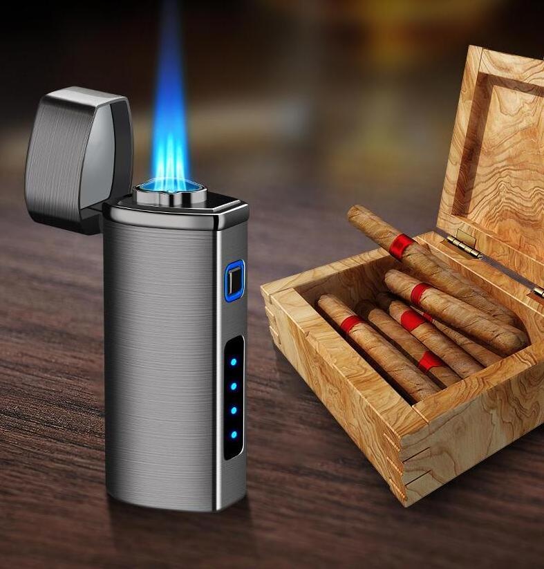 Triple Jet Flame Butane Lighter Cigarette Torch Lighter with Tobacco Cigar Punch Cutter Premium Smoking Accessories & Gifts