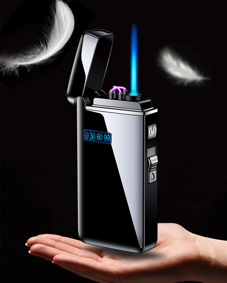 Rechargeable Dual Arc Plasma Lighter Butane Gas Jet Flame Lighter 2 in 1 Cigarette Lighter