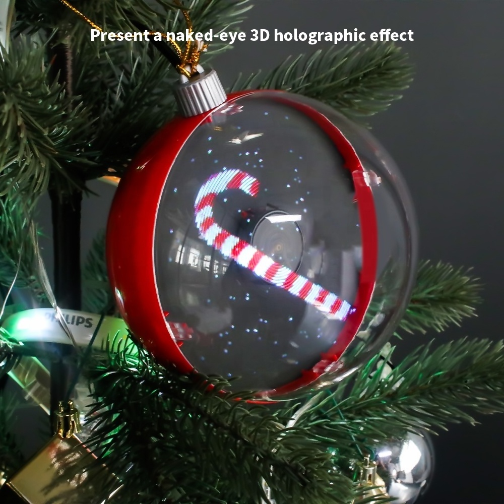 GIWOX HOLOBALLO  3D Hologram Advertising Christmas Ball 12cm Diameter with Fixed Content LED Ball for indoor and outdoor decor