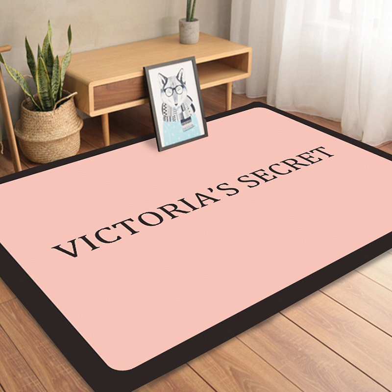 Simple Style Anti Slip Machine Washable No Fadding Pink English Victoria's Secret Bedroom Carpet Rugs