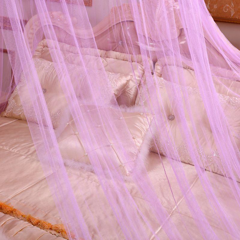 Custom Made Treated Outdoor Foldable Romantic Double Full Size Umbrella Mosquito Net Baby Bed Box 100% Polyester Adults Purple