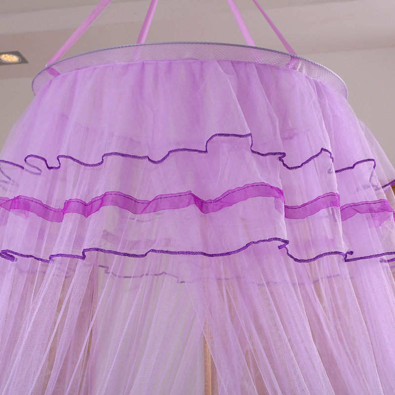 Custom Made Treated Outdoor Foldable Romantic Double Full Size Umbrella Mosquito Net Baby Bed Box 100% Polyester Adults Purple