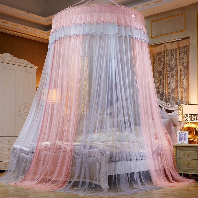 Europe Style Romantic 1.5m Round Top Custom Made Umbrella Adult Size Treated Hanging Luxury Mosquito Net