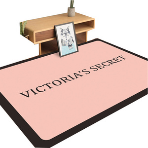 Simple Style Anti Slip Machine Washable No Fadding Pink English Victoria's Secret Bedroom Carpet Rugs