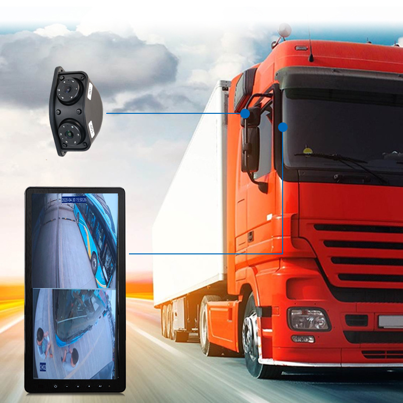 Bus Truck Trailer Semi blind spot parking assistance system side rear view mirror electronic monitor