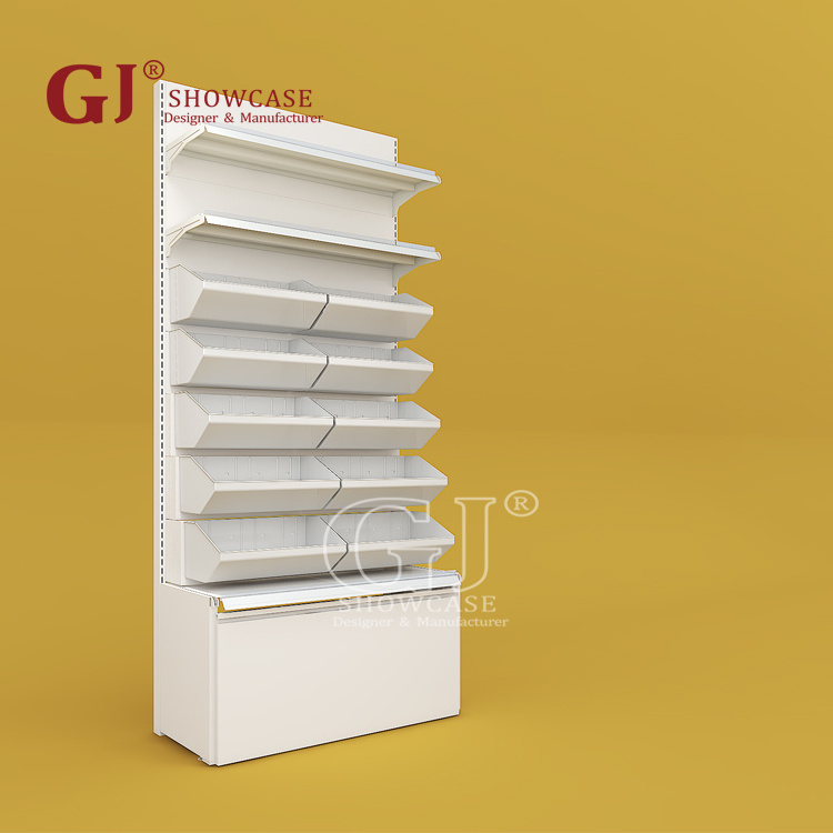 High Quality Heavy Duty Supermarket Shelves Bulk Dry Food Storage Bin Candy Display Racks With Dispenser