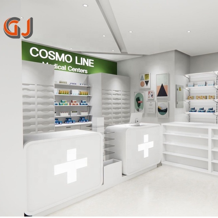 Retail medical store furniture display rack metal gondola shelves pharmacy products cabinets used for medicine